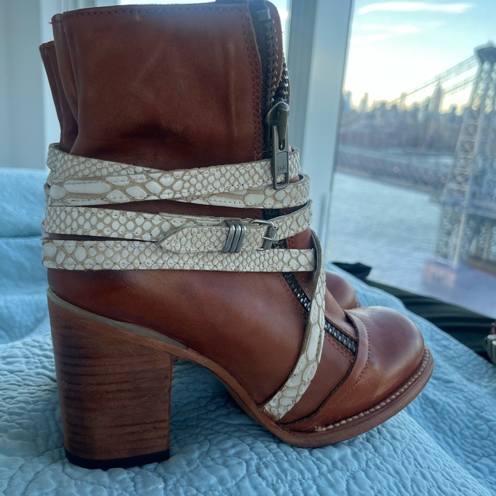 freebird Brown Leather Ankle Boots Balboa 8 - Picture 5 of 13